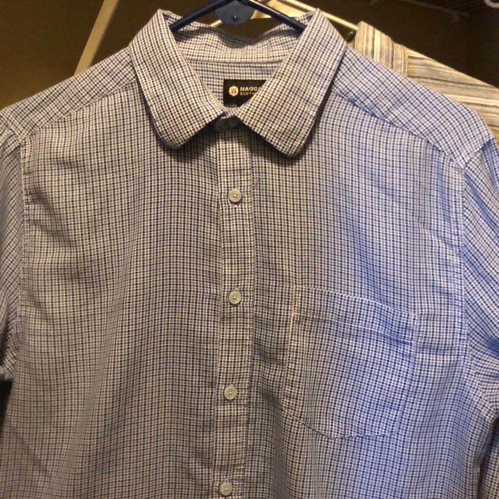 Patterned Blue Button Down